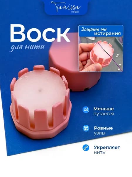 Воск для нити для рукоделия и узелковой техники, прозрачный в розовом кейсе