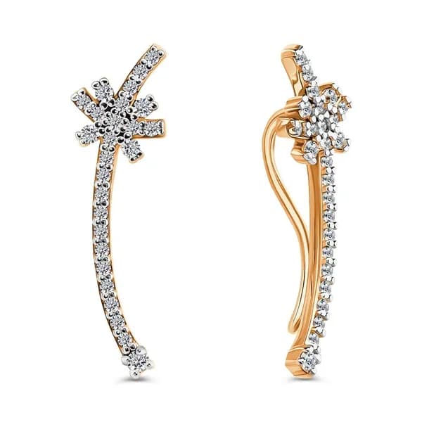 Серьги женские с фианитами из красного золота 375 пробы 585GOLD