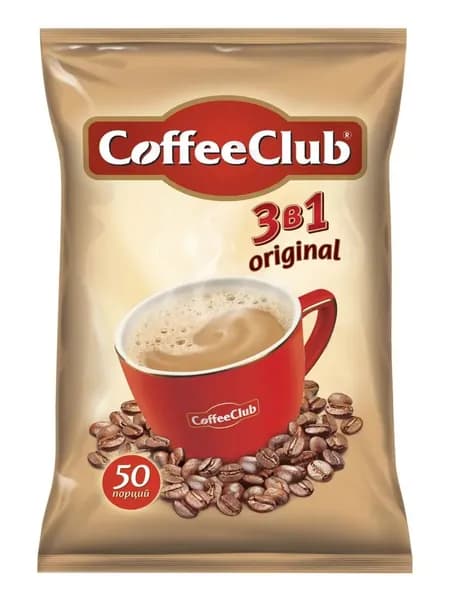 Растворимый кофейный напиток Coffee Club Оригинал 3 в1 (50 сашет)