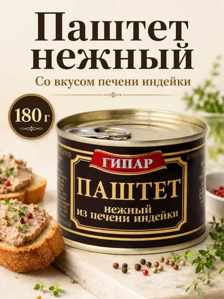 Паштет нежный со вкусом печени индейки 180 грамм