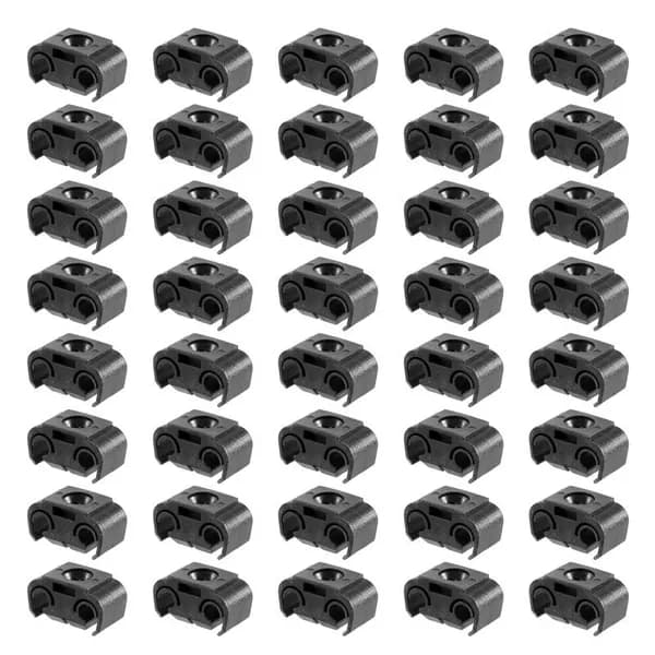 Клипсы для тормозных тросов 40 шт., держатель трубки 2-точечный / основание "двойной канал" 4.75 мм, 811611797.