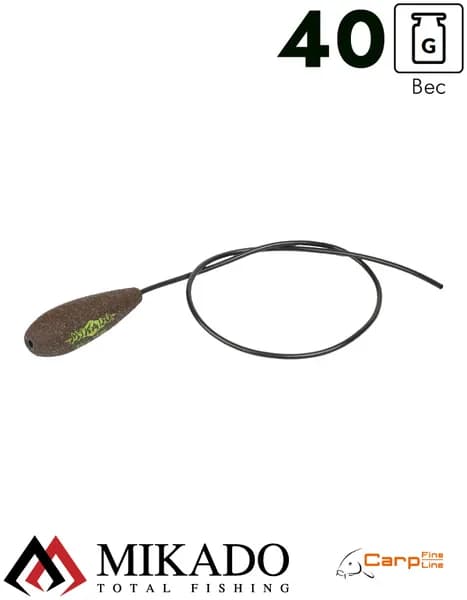 Груз карповый Mikado, с антизакручивателем, отцентрованное, вес 90 г., тёмно-зелёный, OMK-18G-90