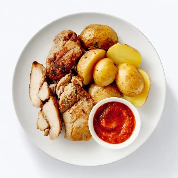Шашлык куриный с картофелем и соусом Кавказский, 200 г, Creative Kitchen