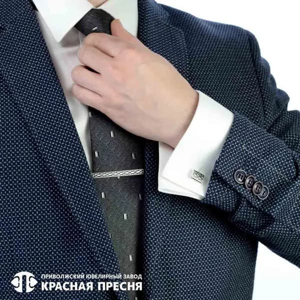 Запонки Красная Пресня из серебра 925 пробы