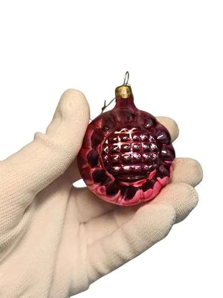 Советская винтажная елочная игрушка, Подсолнух. Сделано в СССР.