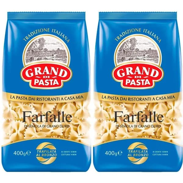Макаронные изделия Grand Di Pasta Бабочки 400г, набор: 2 штуки
