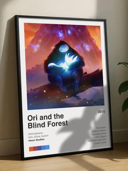 Постер плакат игра "Ori and the Blind Forest" А4, Moon Studios, интерьерный, без рамы, плотная матовая фотобумага 21x30 см