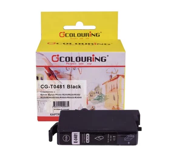 Картридж для струйного принтера T0481 Colouring для Epson Stylus Photo R200/R220/R300/R320/R340 и др., цвет черный