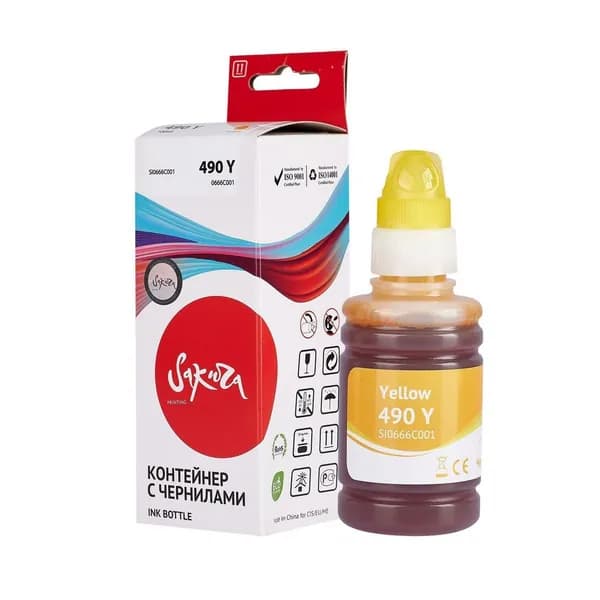 Sakura GI-490Y - 0666C001 Чернила желтый 9000 стр