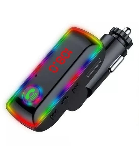 FM трансмиттер 12/24В, USB/microSD, Bluetooth 5.0, USB зарядка 3100 mA, черный