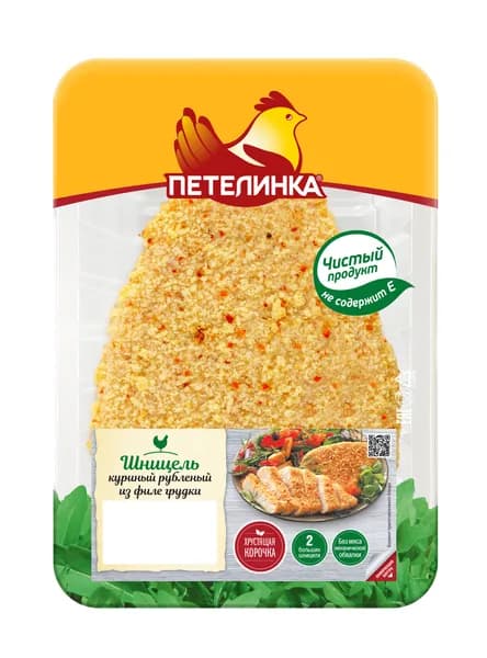 Шницель куриный рубленый из филе грудки 300 г, Петелинка, охлажденный