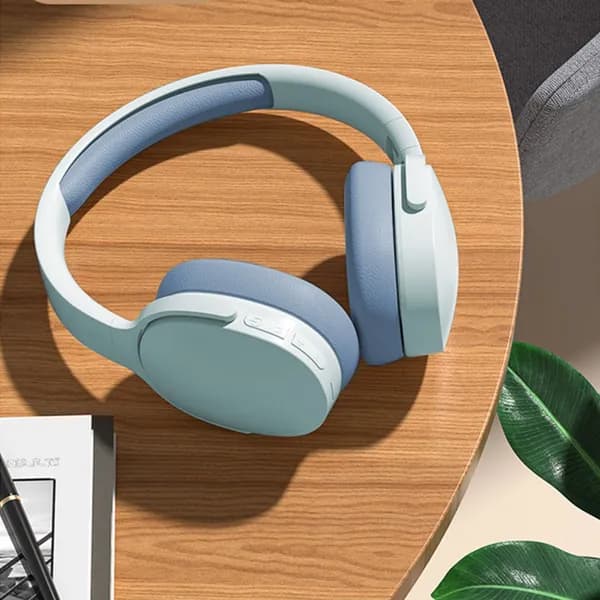 Viikei Наушники беспроводные с микрофоном, Bluetooth, USB Type-C, голубой
