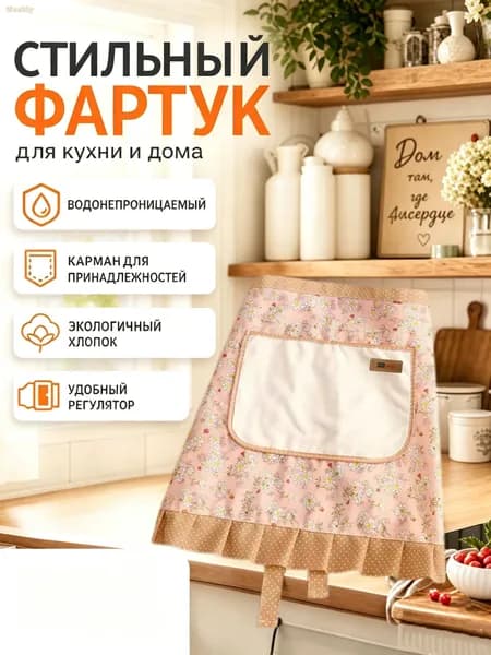 Фартук для гриля из хлопка и полиэстера, универсальный