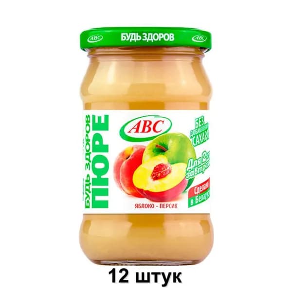 АВС Пюре яблочно-персиковое 280 г, 12 шт /