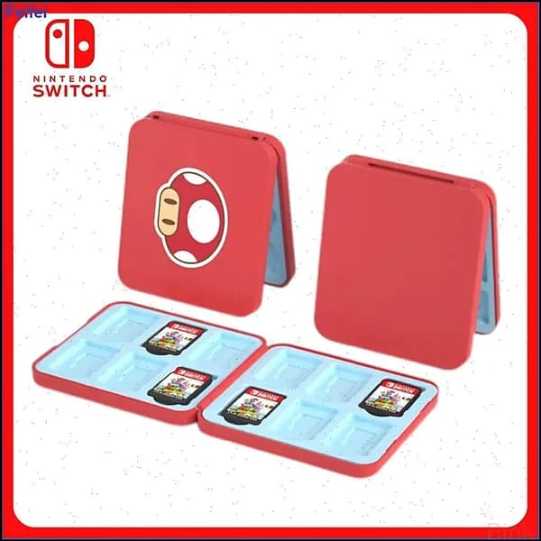 Эксклюзивный кейс для Nintendo Switch на 12 игровых картриджей и 12 TFкарт в дизайне красного гриба