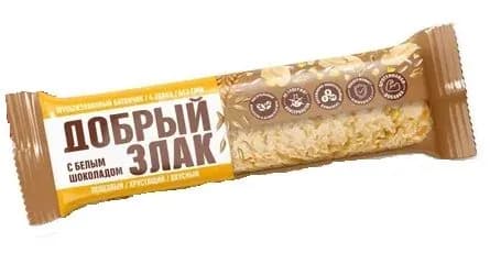 Кремона Батончик Добрый Злак, с белым шоколадом, 19 гр, 24 штуки в коробке