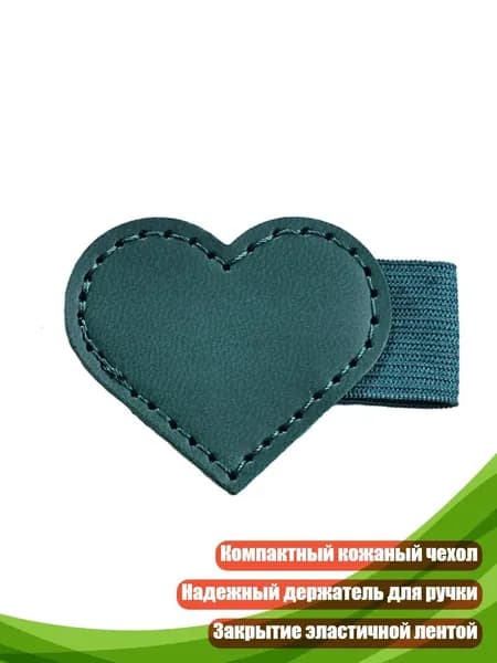 Компактный кожаный чехол для блокнота с петлей для ручки, темно-зеленый