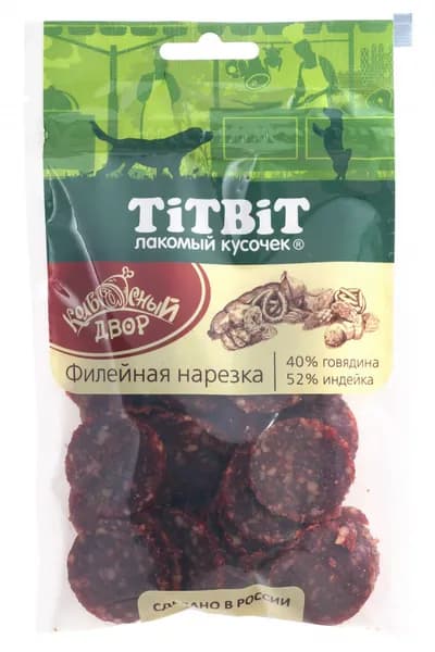 Лакомство Titbit для любых собак Нарезка Филейная Колбасный двор 80 г