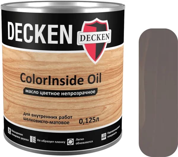 Масло для дерева DECKEN ColorInsidе Oil, 0,12, PROVENCE какао (PROVENCE 7), цветное непрозрачное масло для интерьера