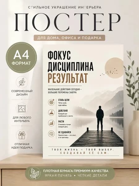 Постер "Мотивация на фокус", 29.7х21 см