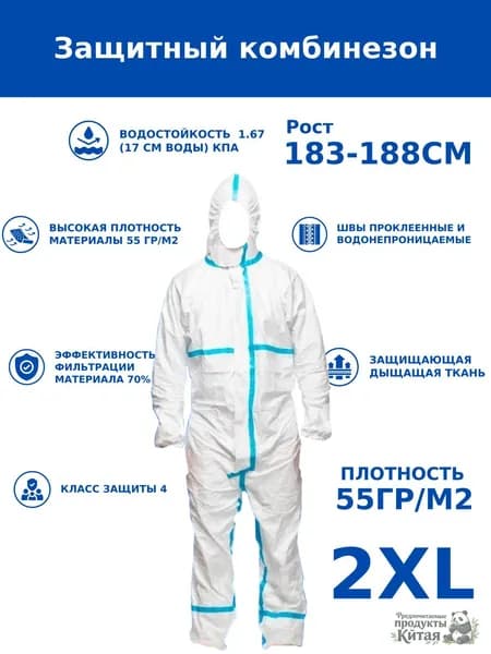 Одноразовый комбинезон защитный,костюм химзащитный для маляра,для пинбола, 55 гр, спецодежда