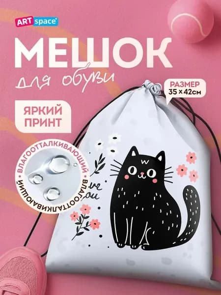 Мешок для обуви девочки, 1 отделение