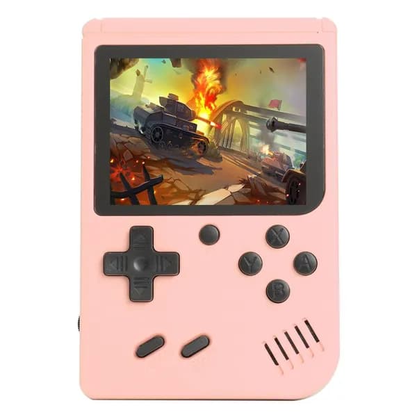 игровая консоль с удобным дизайном, 500 игр, розового цвета
