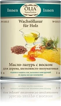 Масло-лазурь с воском для дерева, шелковистый блеск. Для защиты стен, потолков, окон и изделий из дерева.