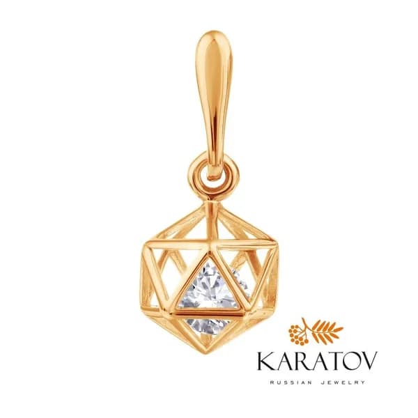 Подвеска на шею женская из золота 585 пробы, KARATOV
