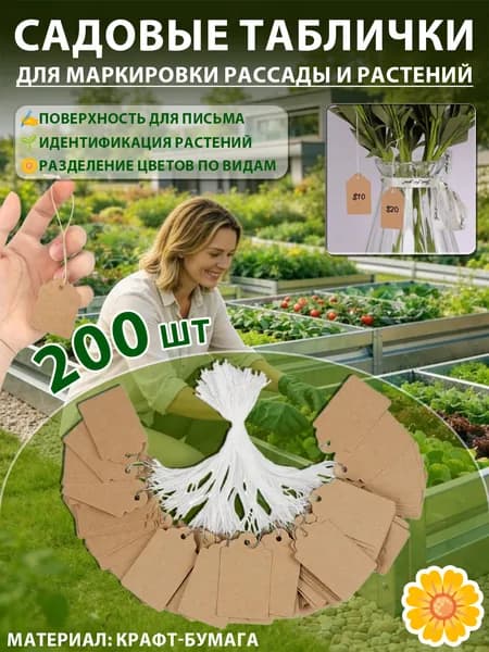 Садовые этикетки картонные водонепроницаемые 200 штук, для маркировки рассады, растений, семян и цветов, садовые принадлежности