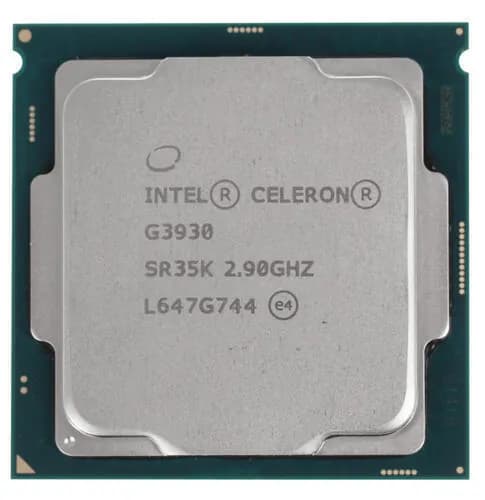 Процессор Intel Celeron G3930 OEM (CM8066201928610) - LGA 1151, 2 x 2,9 ГГц, L2 - 512 КБ, L3 - 2 МБ, DDR4 - 1333 МГц, TDP 51 Вт