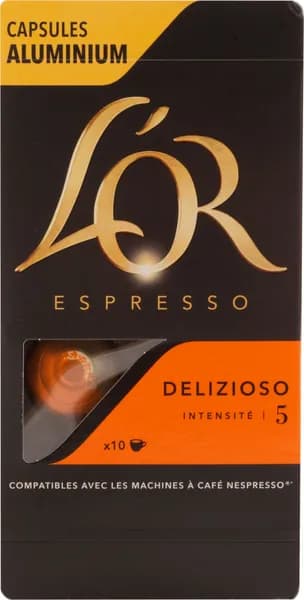 Кофе молотый в капсулах для кофемашины L'OR Espresso delizioso натуральный жареный, Франция, 10 шт