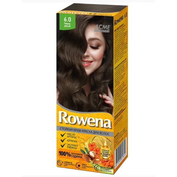 Rowena Крем-краска стойкая для волос тон 6.0 Темно-русый