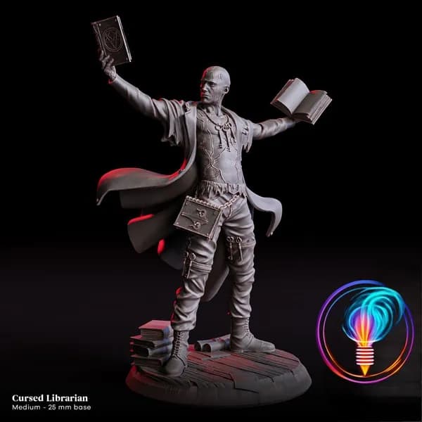 Фигурки для настольных игр, Проклятый библиотекарь, ДнД, Dangeon and Dragons, sci-fi, pathfinder. база 25mm