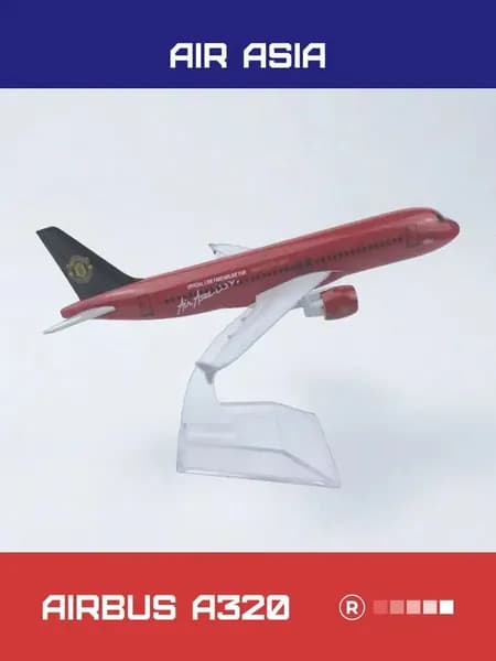 Металлическая модель самолета Airbus A320 Air Asia
