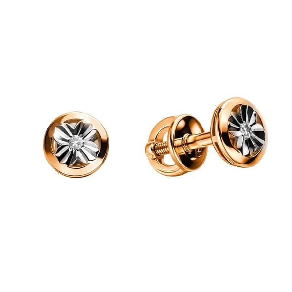 Серьги женские с бриллиантами из красного золота 585 пробы 585GOLD