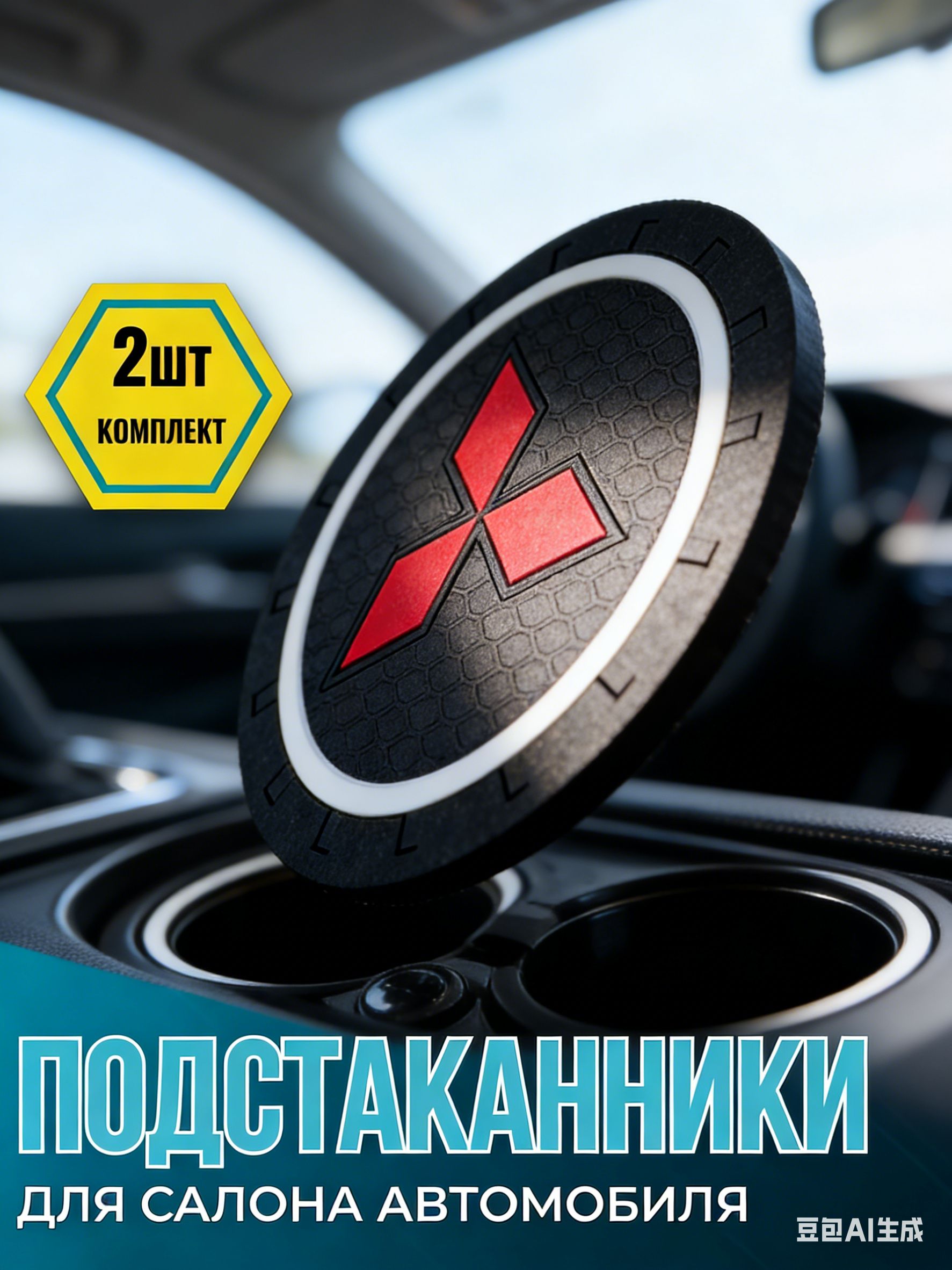 GEALFIS Вкладка в подстаканник для напитков в авто, 2 шт., черный силикон, диаметр 7 см, удерживает конденсат, антискользящая