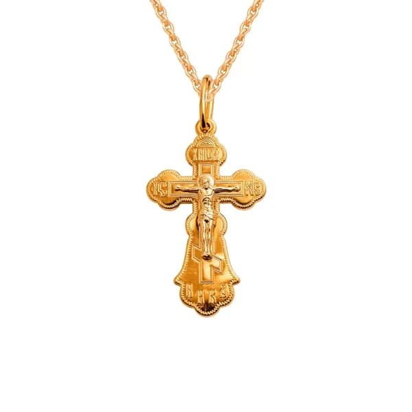 Крестик из комбинированного золота 585 пробы 585GOLD