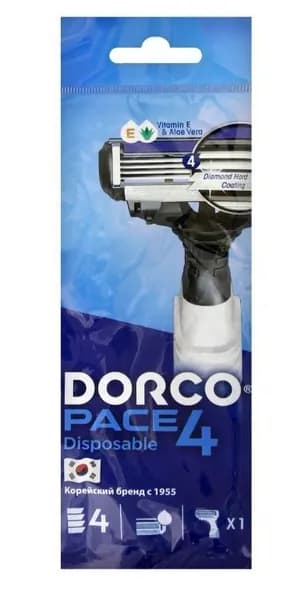 DORCO PACE4 одноразовый станок ,плавающая головка с 4 лезвиями и увлажняющей полоской