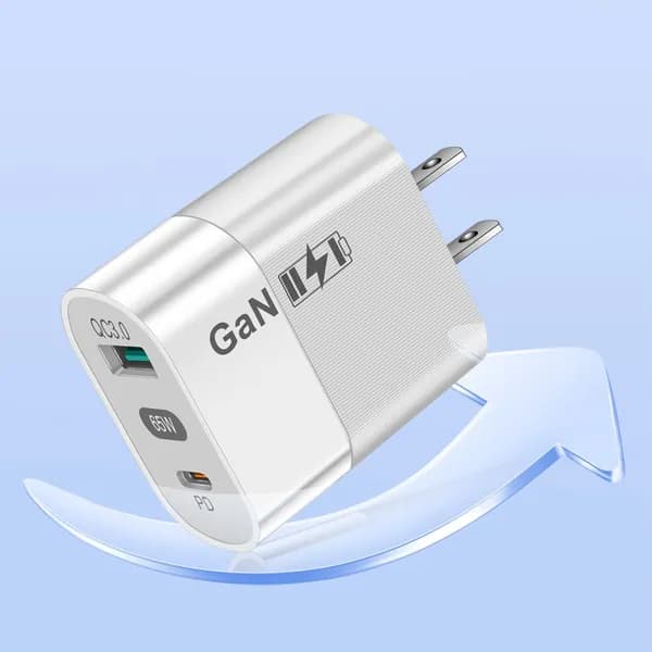 GaN-адаптер питания 65 Вт с PD 33 Вт и QC 3.0, компактный портативный зарядный блок для смартфонов и ноутбуков