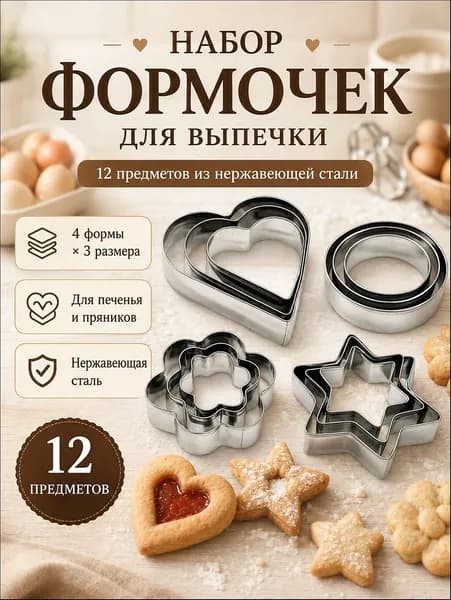 Форма для выпечки, Фигурная, 12 шт