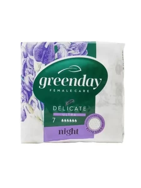 Прокладки Green day Delicate, Ultra Night, 6 капель, 7 шт