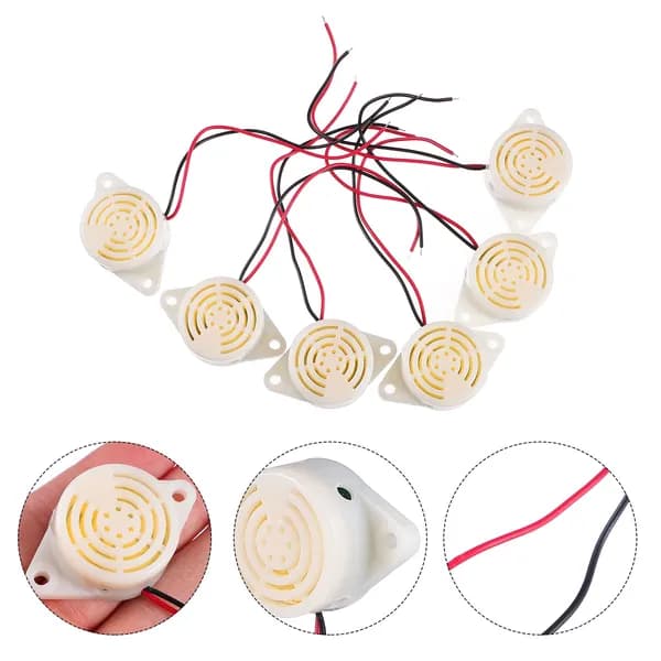 Набор из 6 белых пластиковых пьезоэлектрических активных пищалок для компьютеров с напряжением 3-24 в