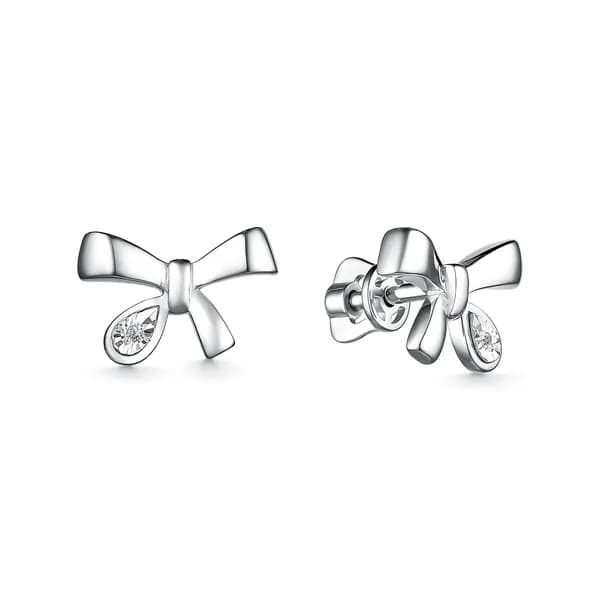 Серебряные серьги DIAMANT-ONLINE с бриллиантом 925 пробы
