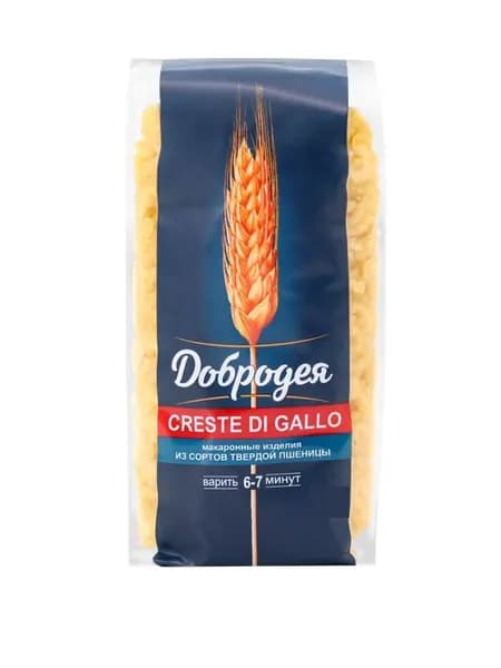 Добродея Макаронные изделия Гребешки Creste di gallo, 900 гр