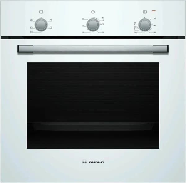 Bosch Духовой шкаф HBF011BV1T, Serie 2, электрический встраиваемый, 71 л 4 режима, очистка AquaClean, нагрев 3D Hotair, таймер, гриль, защита от перегрева, белый