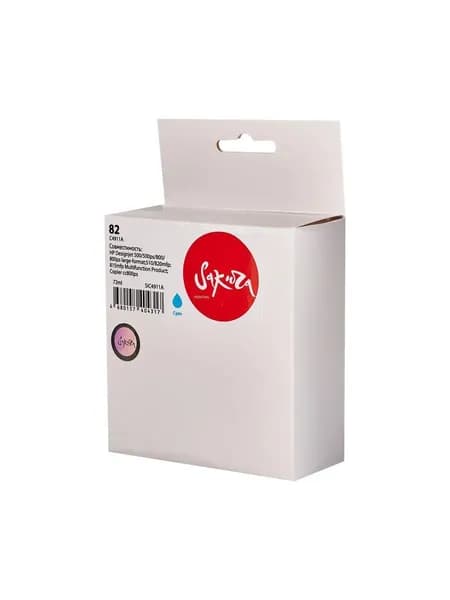 Струйный картридж Sakura C4911A (№82 Cyan) для HP, голубой, 72 мл.