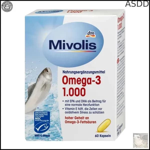 Mivolis Omega-3 1000 мг, Рыбий жир в капсулах, 60 шт ASDD