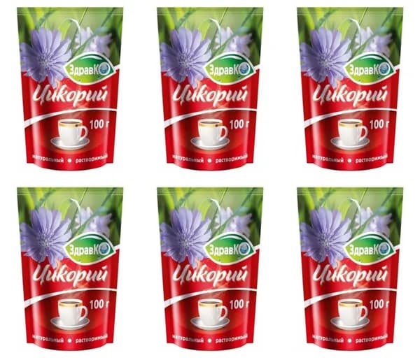ЗдравКо Цикорий растворимый, 100 г, 6 уп