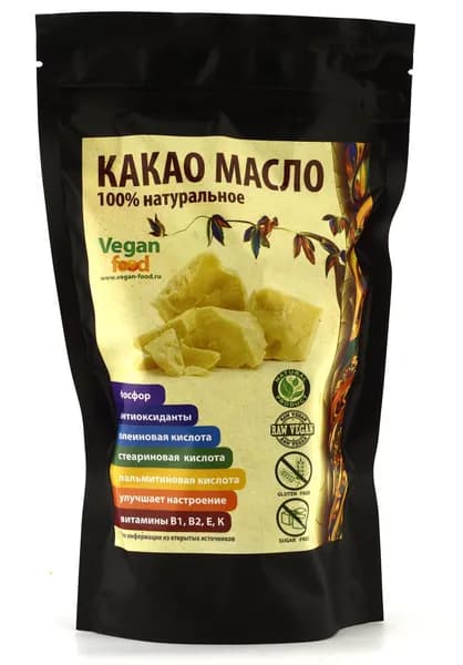 Vegan Food Какао-масло Нерафинированное 200г. 1шт.